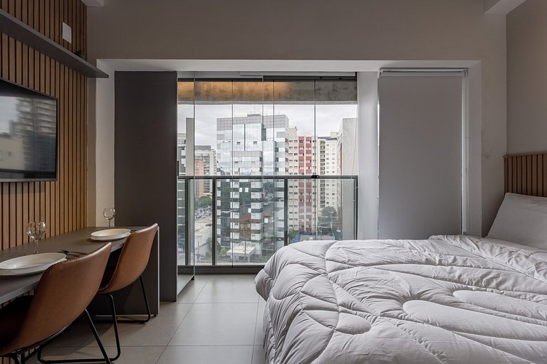 Encanto e charme: Apt moderno próximo da Paulista