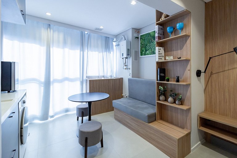 Studio Brooklin SP com  Vaga, Piscina e Academia