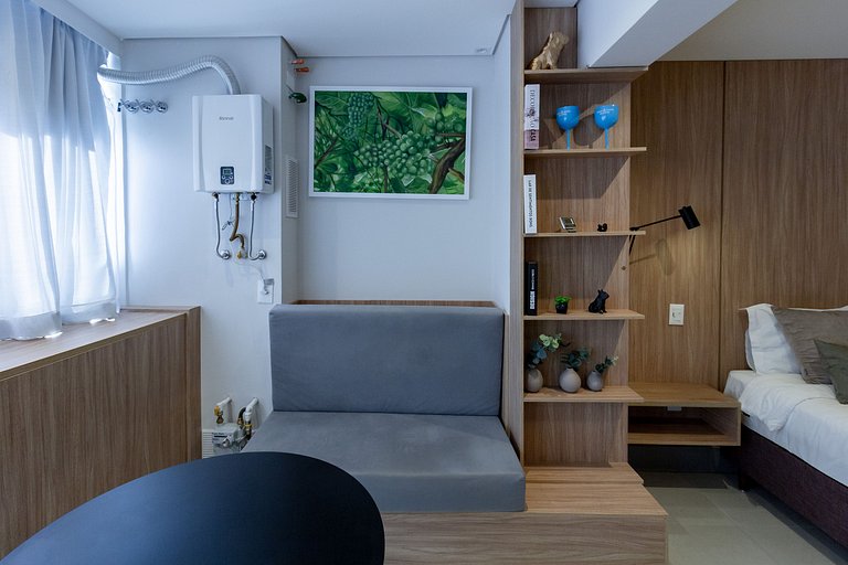 Studio Brooklin SP com  Vaga, Piscina e Academia