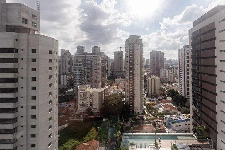 Studio Brooklin SP com  Vaga, Piscina e Academia