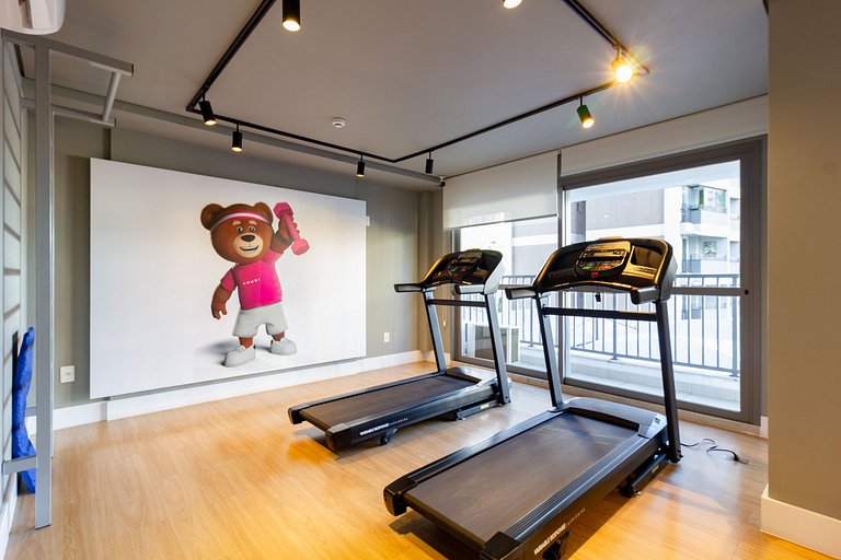 Studio Brooklin c/ Varanda, Academia e Market 24h