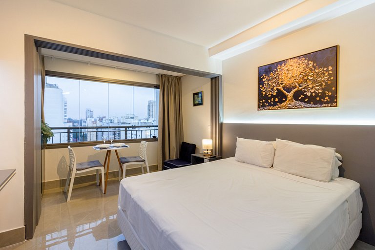 Studio para 3 em Moema com Vista da Cidade