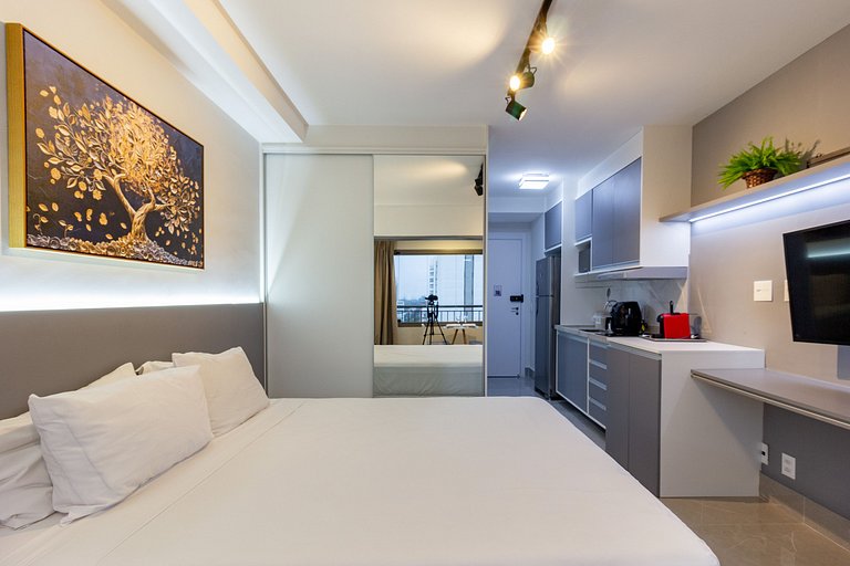 Studio para 3 em Moema com Vista da Cidade