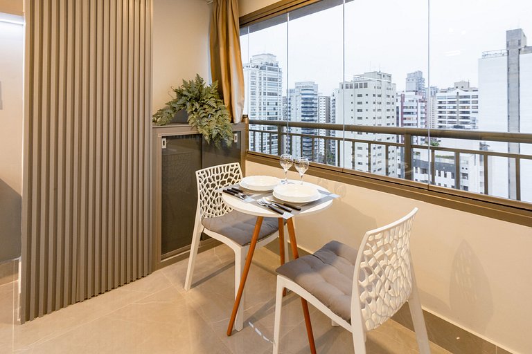 Studio para 3 em Moema com Vista da Cidade