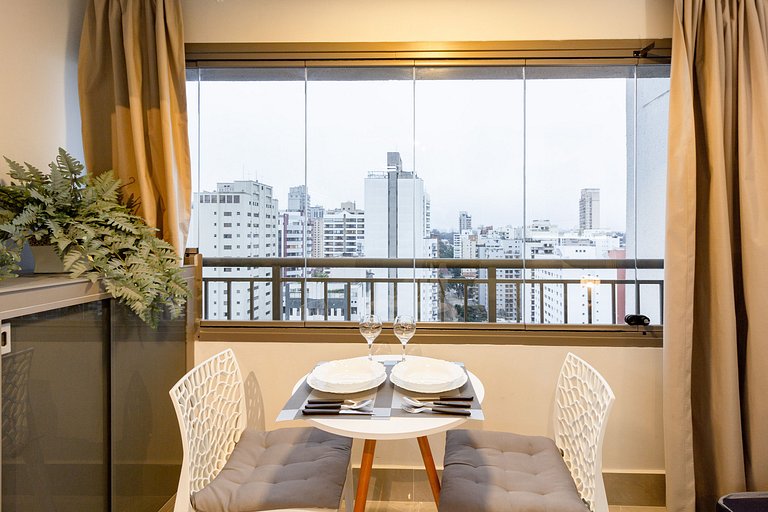 Studio para 3 em Moema com Vista da Cidade