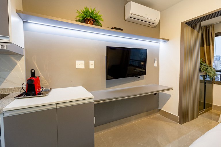 Studio para 3 em Moema com Vista da Cidade