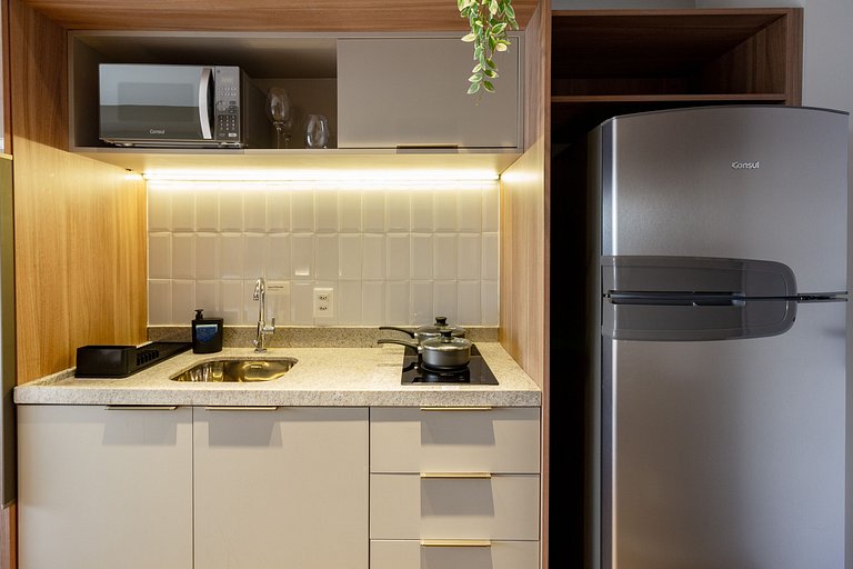 Apartamento com varanda e vista para São Paulo
