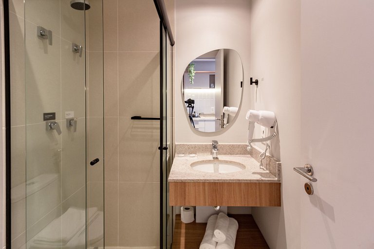 Apartamento com varanda e vista para São Paulo