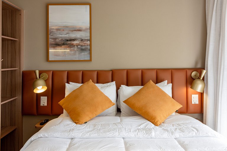 Apartamento com varanda e vista para São Paulo