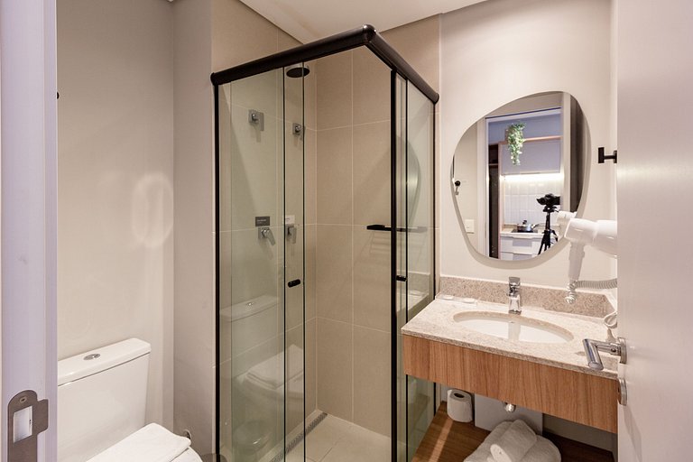 Apartamento com varanda e vista para São Paulo