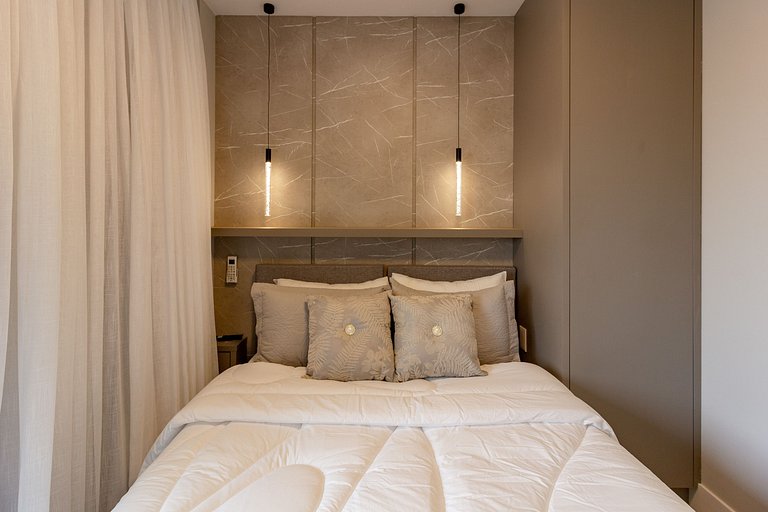 Apto moderno com garagem e sofá-cama