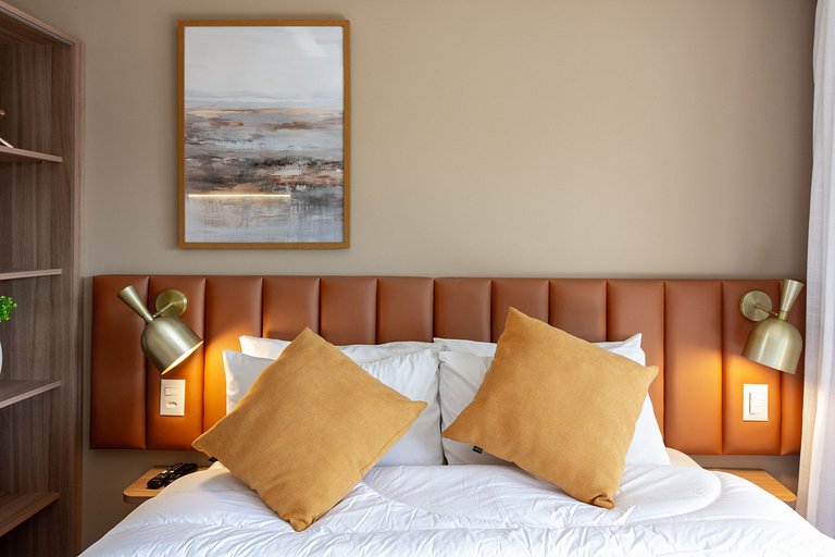 Studio charmoso com decoração moderna