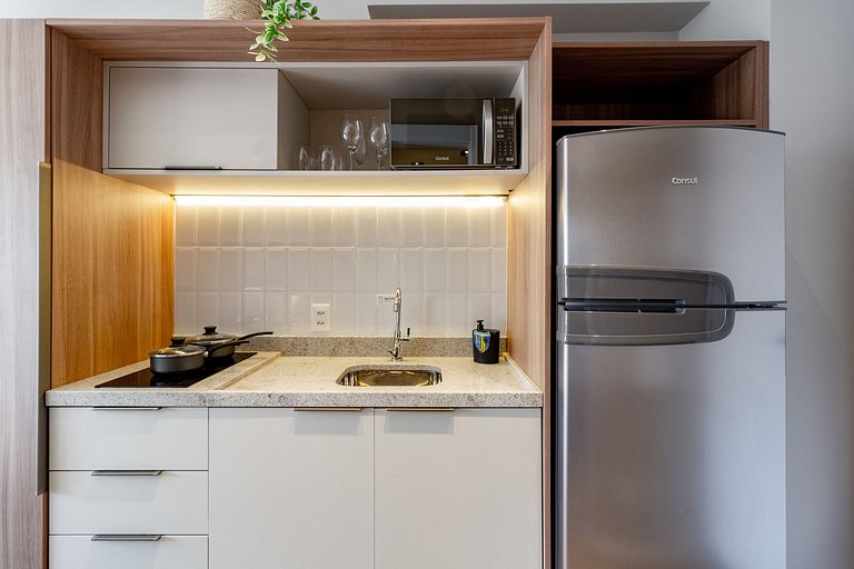 Studio charmoso com decoração moderna