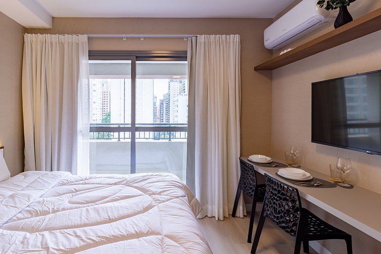 Studio Premium em Moema com Academia e Self Check-in