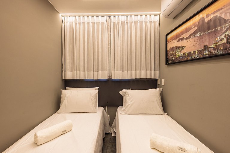 Apto espaçoso e sofisticado com 2 quartos no RJ