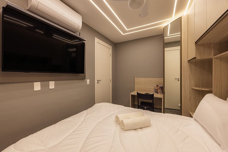 Apto espaçoso e sofisticado com 2 quartos no RJ