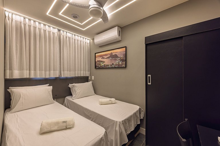 Apto espaçoso e sofisticado com 2 quartos no RJ