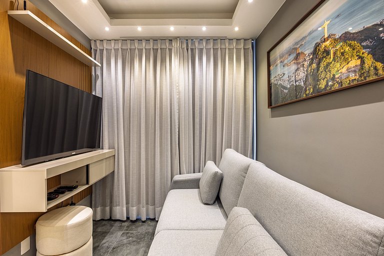 Apto espaçoso e sofisticado com 2 quartos no RJ