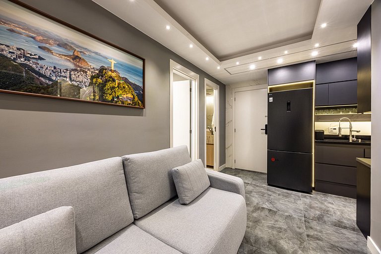 Apto espaçoso e sofisticado com 2 quartos no RJ