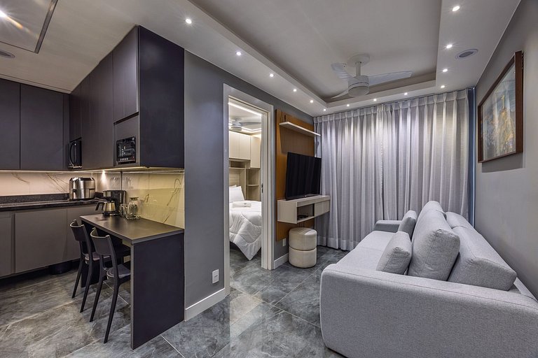 Apto espaçoso e sofisticado com 2 quartos no RJ