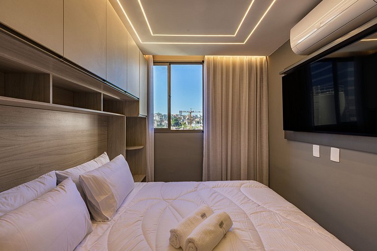 Apto espaçoso e sofisticado com 2 quartos no RJ